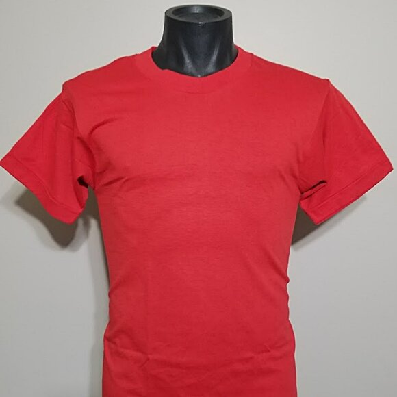 Nos vintage 80s Screen Stars Blank Red 50/50 USA T Shirt M Single Stritch Tee - Picture 1 of 5